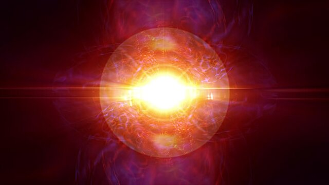 Optical Lens Flare Effect shaking and Light Burst with abstract power energy effect. 4K looped abstract lens flair background, with a sci-fi solar cosmic plasma energy science title intro for VJ loop.