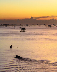 
Beautiful Ocean Sunrise Seascape , Bangtaboon - Phetchaburi , Thailand.
