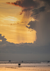 
Beautiful Ocean Sunrise Seascape , Bangtaboon - Phetchaburi , Thailand.

