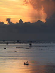 
Beautiful Ocean Sunrise Seascape , Bangtaboon - Phetchaburi , Thailand.
