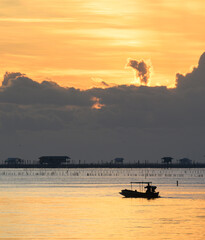 
Beautiful Ocean Sunrise Seascape , Bangtaboon - Phetchaburi , Thailand.
