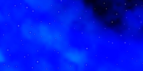 Fototapeta na wymiar Dark BLUE vector background with colorful stars.