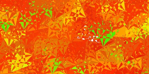 Obraz na płótnie Canvas Dark green, yellow vector texture with random triangles.