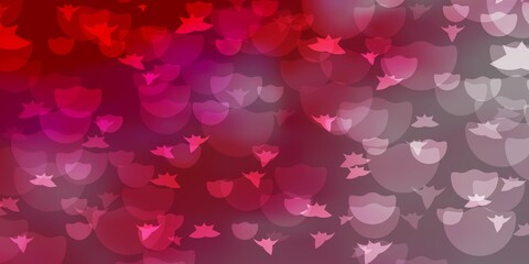 Light Red vector texture with circles, stars.