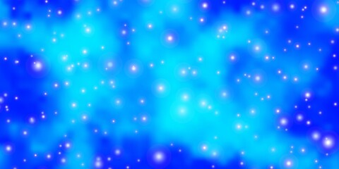 Light BLUE vector pattern with abstract stars.