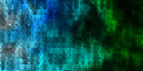 Light Blue, Green vector pattern with lines, triangles.