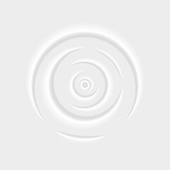 Milk ripples rounded lines of white liquid, diverge to the sides concentric shape monochrome design element, mockup