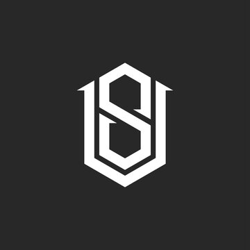 Monogram VS versus SV initials logo mockup, combination two letters V and S, hipster emblem