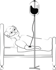a man is in the hospital with a drip