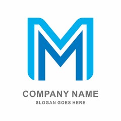 Monogram Letter M Business Company Vector Logo Design