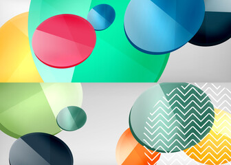 Set of glass bubbles abstract backgrounds. Vector illustrations for covers, banners, flyers and posters and other