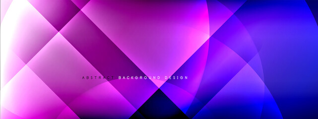 Vector abstract background - circle and cross on fluid gradient with shadows and light effects. Techno or business shiny design templates for text