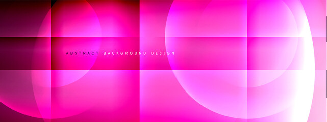 Vector abstract background - circle and cross on fluid gradient with shadows and light effects. Techno or business shiny design templates for text