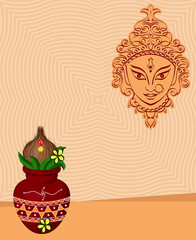 Durga Goddess Of Power, Mangal Kalash Design