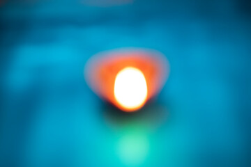 Diwali oil lamp - abstract blurred background diwali celebration