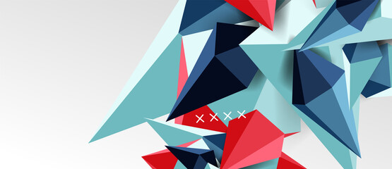 3d low poly abstract shape background vector illustration