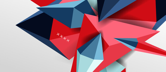 3d low poly abstract shape background vector illustration