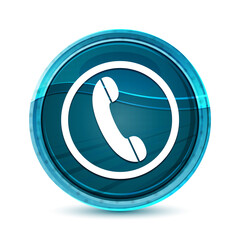 Phone icon elegant glass blue round button vector design illustration