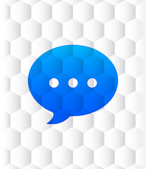 Conversation icon hexagon seamless pattern abstract white background
