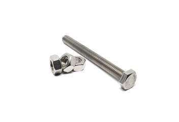 Nuts and bolts isolated on a white background