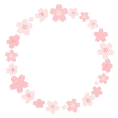 春に満開に咲いた桜の丸いフレーム