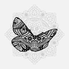 Vector illustration of a Insect mandala for coloring book. Insect Mandala for Silhouette Cameo and Cricut.