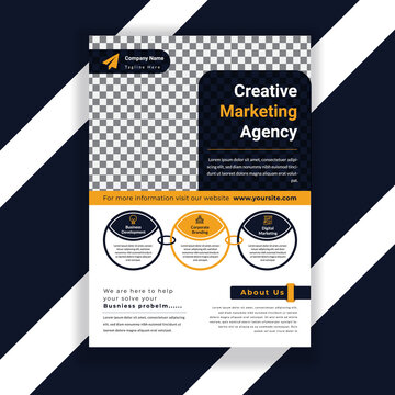 Flyer, brochure template design in A4 size for corporate business or any other 