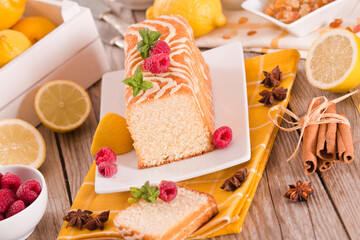 Lemon sponge cake.