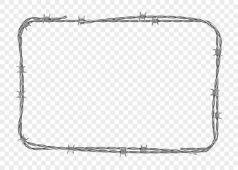 Frame made of metal barbed wire. Vector illustration.