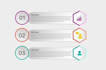 modern info graphic in 3 steps vector design illustration