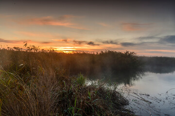 Viev on Zalew Wislany from coast in Katy Rybackie