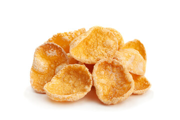 Yellow cornflakes closeup