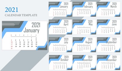 2021 calendar template design