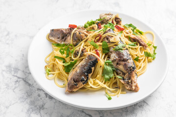 オイルサーディンのパスタ