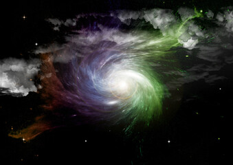 galaxy in a free space. 3D rendering