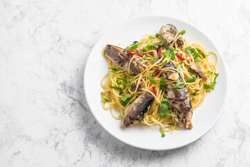 オイルサーディンのパスタ