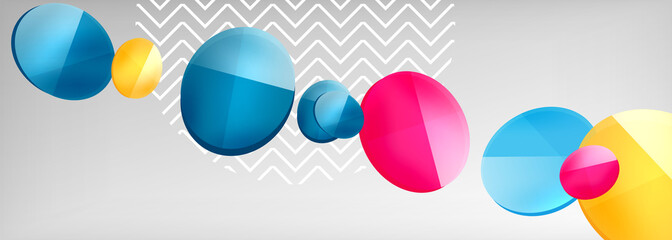 Abstract glossy round shapes vector background. Vector futuristic illustration for covers, banners, flyers and posters and other