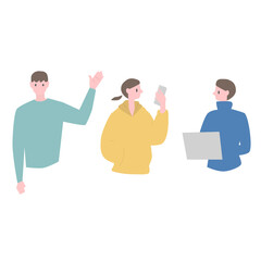 教える人と聞く人　イラスト