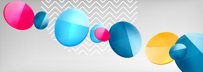 Abstract glossy round shapes vector background. Vector futuristic illustration for covers, banners, flyers and posters and other