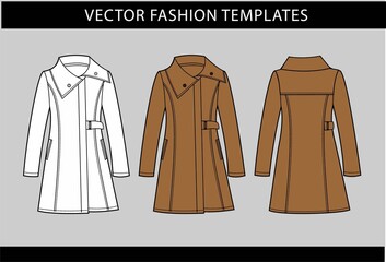 illustration of coat front and back view.  © didaku