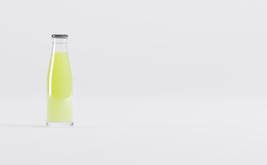 Lime Juice Bottles Mockup 3D Illustration 