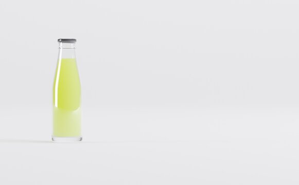 Lime Juice Bottles Mockup 3D Illustration 