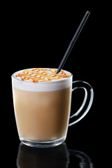 Cappuccino with caramel topping