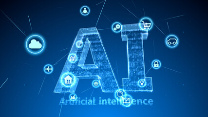 Ai Technology Icon Network Symbol Digital devices 3D illustration