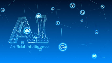 Ai Technology Icon Network Symbol Digital devices 3D illustration