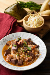 Northern Thai food (Khanom jeen nam ngeaw), local and culture food that is unique of Thailand