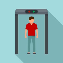 Airport scanner gate icon. Flat illustration of airport scanner gate vector icon for web design