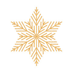 Winter holidays golden snowflake illustration