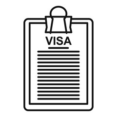 Visa control icon. Outline visa control vector icon for web design isolated on white background