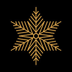 Winter holidays golden snowflake illustration